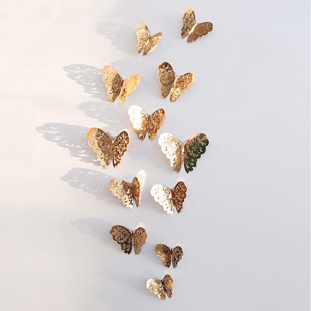 Hollow 3D Butterfly Wall Sticker for Wedding Decoration