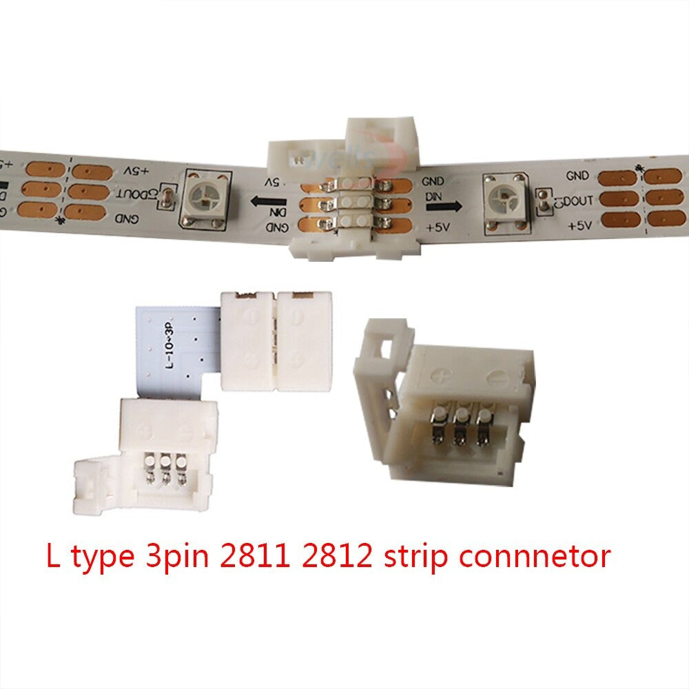 5set L Shape 2pin 3pin 4pin 5pin 6pin LED Connector LED Strip