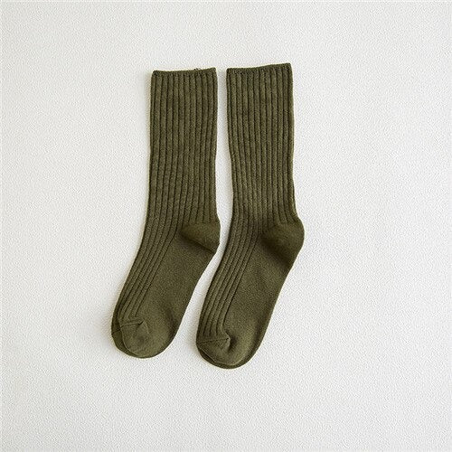 New Loose Socks Women 200 Needles Cotton Knitting Rib