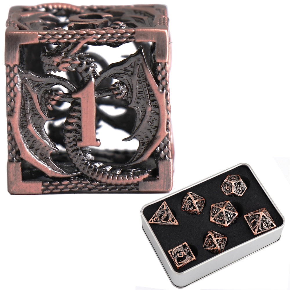Metal Dice DND Set Role-Playing Pure Copper