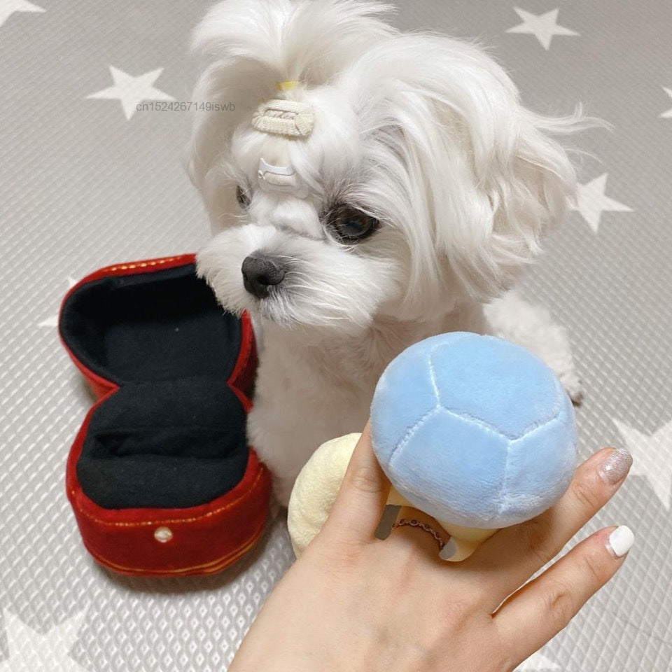 Squeak Plush Toy Ring Box Diamond Ring