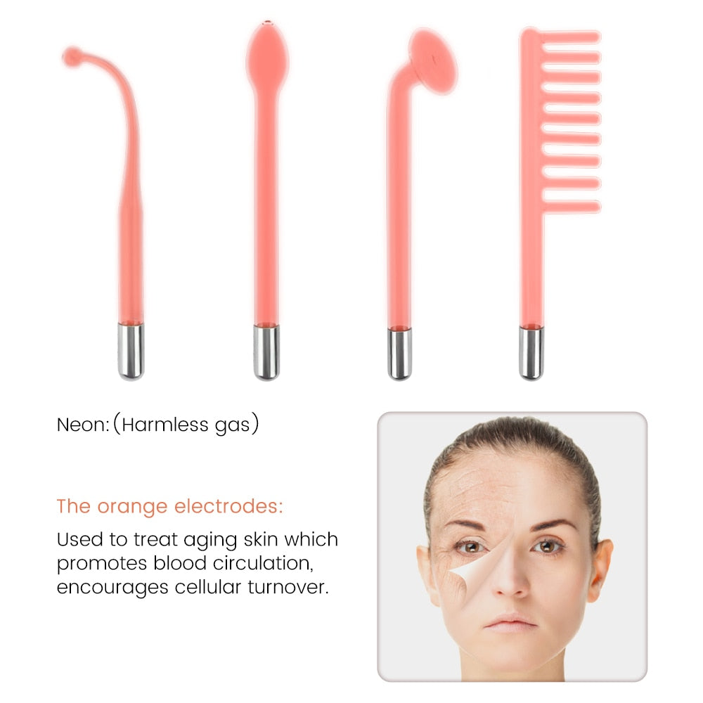 4 In 1 High Frequency Electrode Wand Electrotherapy