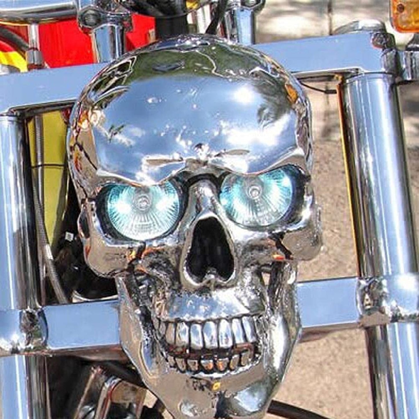 Motorcycle Skull Headlight At The Real HeadLight