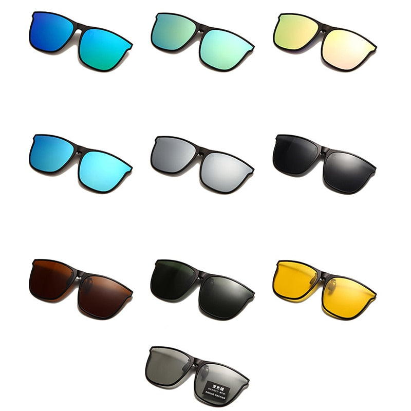 Vintage Square Glasses Polarized Clip On Sunglasses