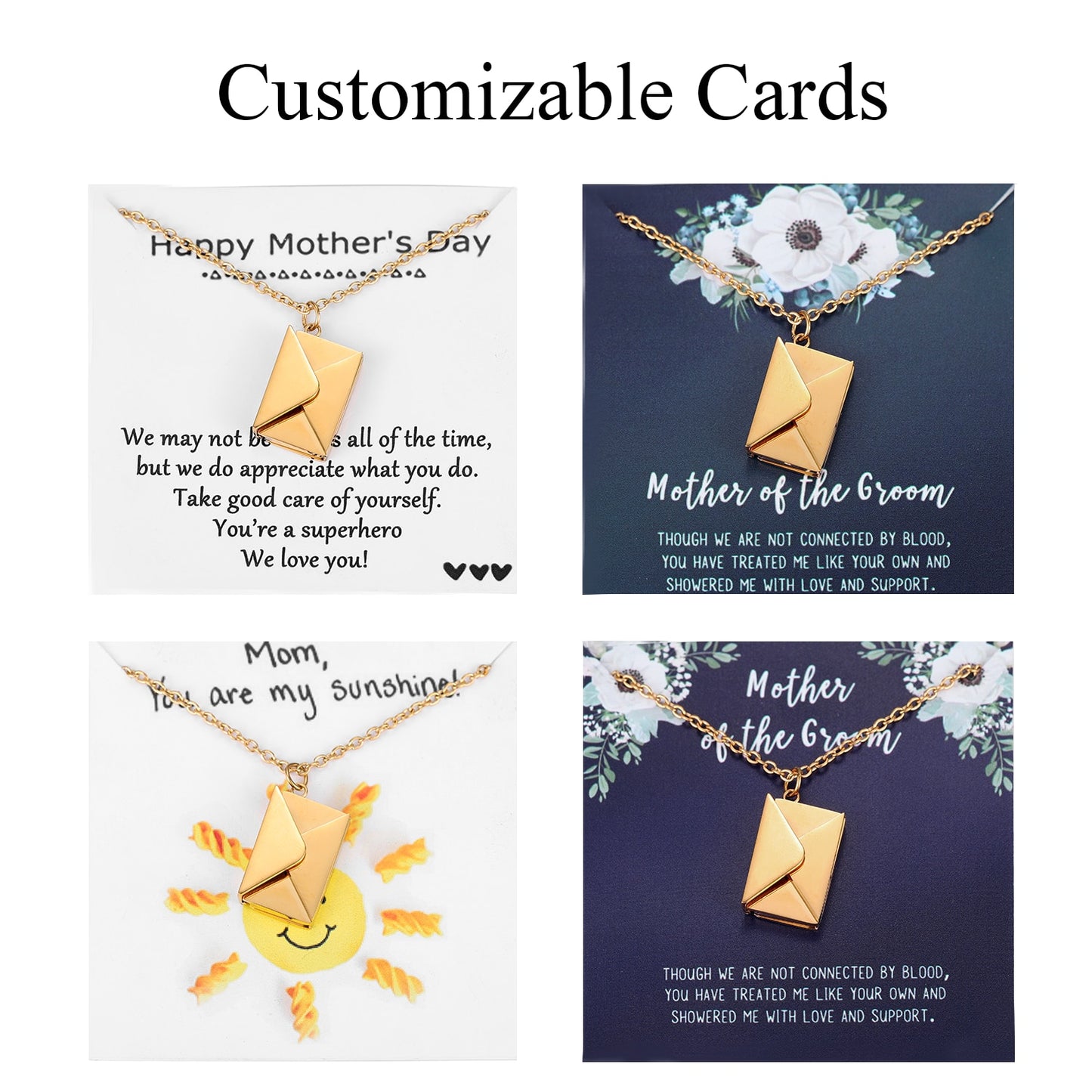 Love Letter Envelope Pendant Necklace Customized