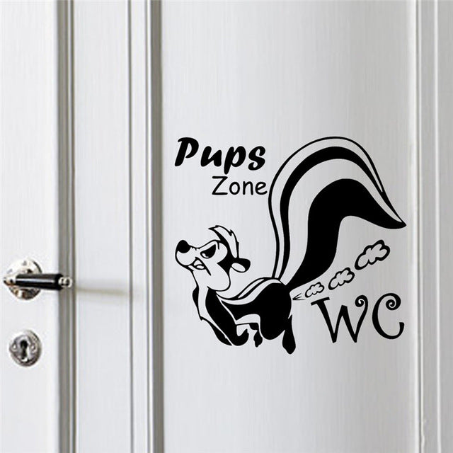 Toilet Entrance Sign Door Stickers Home Decoration