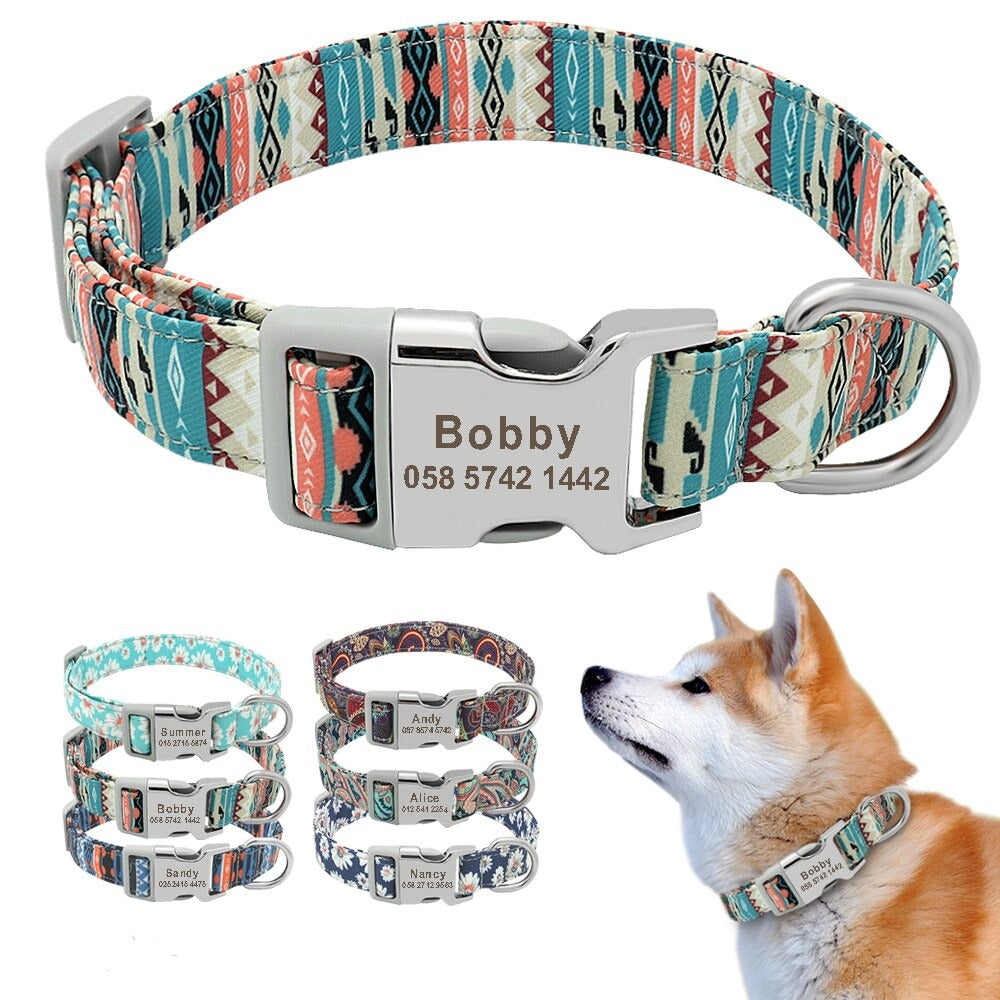 Customized Printed Pet Collar Nylon Dog Collar