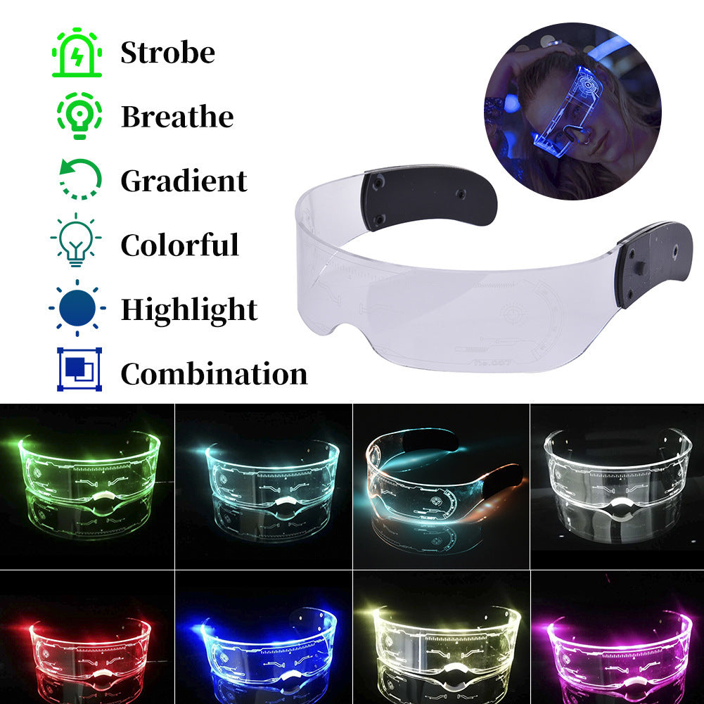 LED Luminous Glasses Party Bar Disco Punk Glasses Futuristic