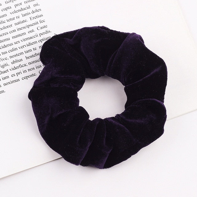 Velvet Scrunchie Hairband For Women and Girls Elastic Hair Rubber Bands