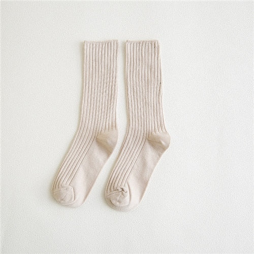 New Loose Socks Women 200 Needles Cotton Knitting Rib