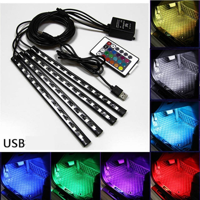 Car RGB LED Strip Light Colors Car Styling