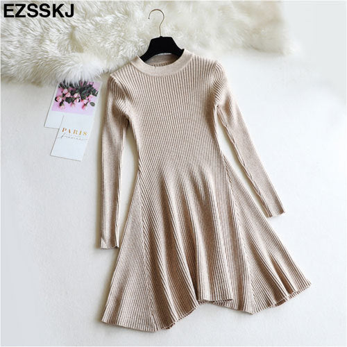 Sweater Dress Women o-neck