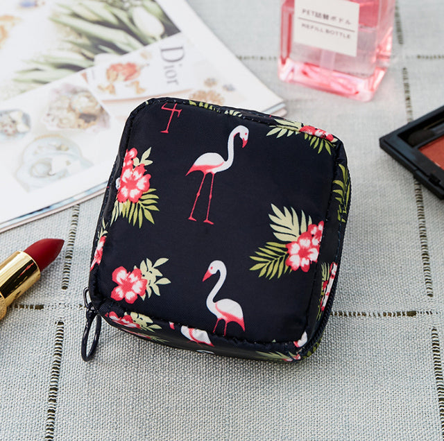 1 pc Mini Solid Color Flamingo Cosmetic Bag