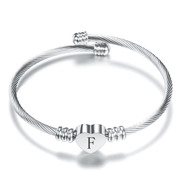 Fashion Heart Charm Bangle