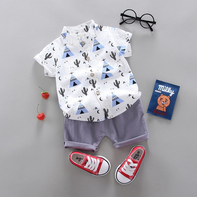 Short sleeve shirt and Pants Clothing sets