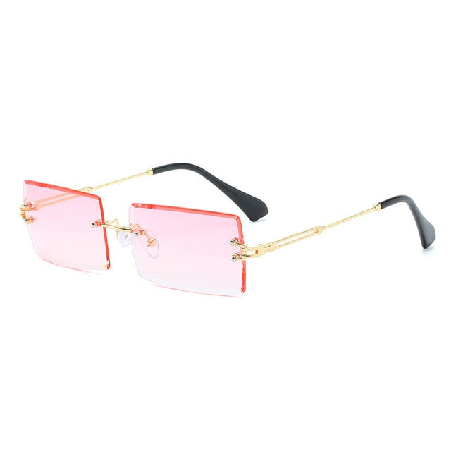 Fashion Popular Rimless Rectangle Sunglasses