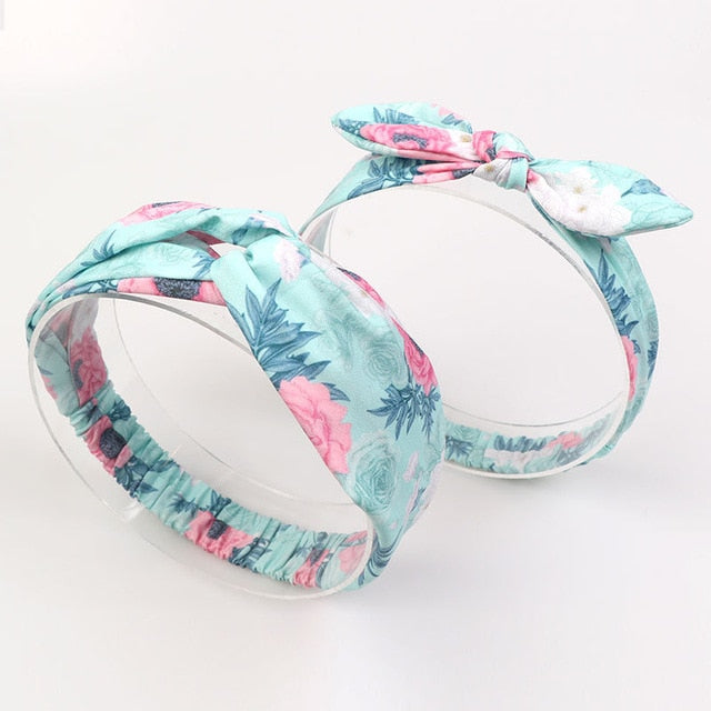 Mother Daughter headbands set Girl Floral Printing