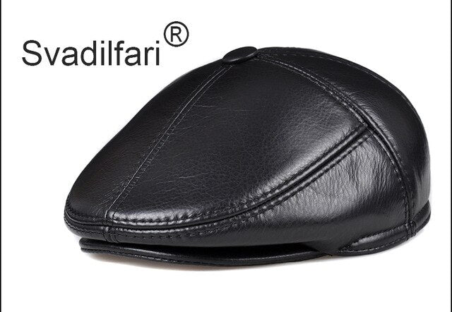 Retro Octagonal Genuine Leather Hat