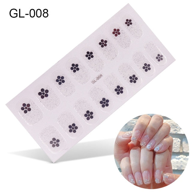 1 Sheet Glitter Series Powder Sequins Fashion Nail Art Stickers