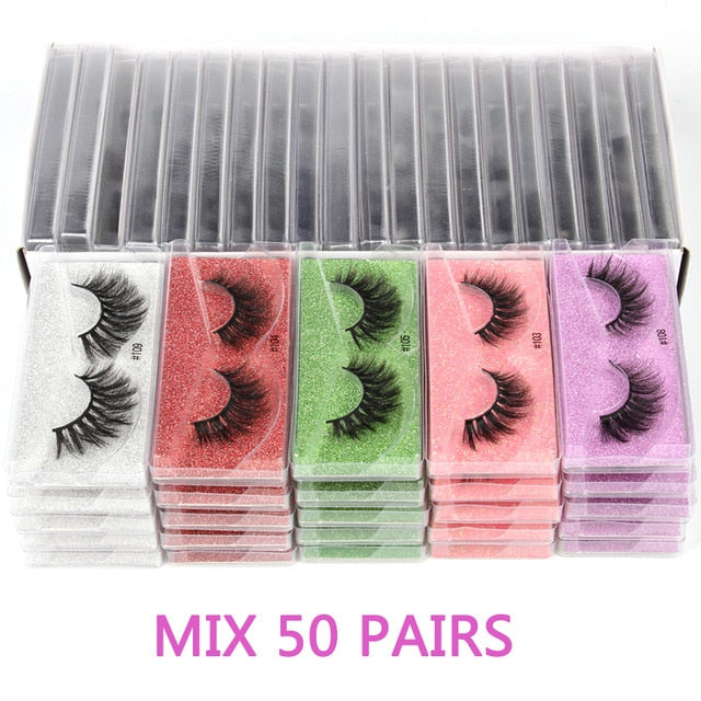 Mink Eyelashes 30/40/50/100pcs 3d Mink Lashes Natural
