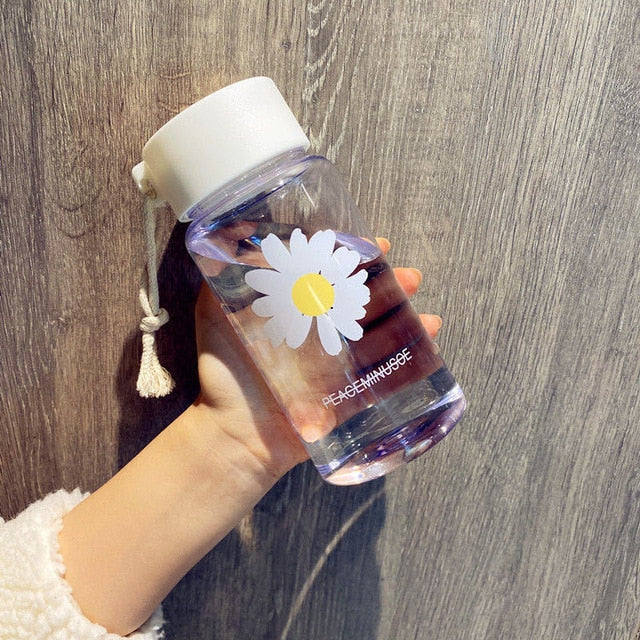 Small Daisy Transparent Plastic Water Bottles