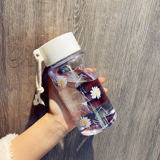 Small Daisy Transparent Plastic Water Bottles