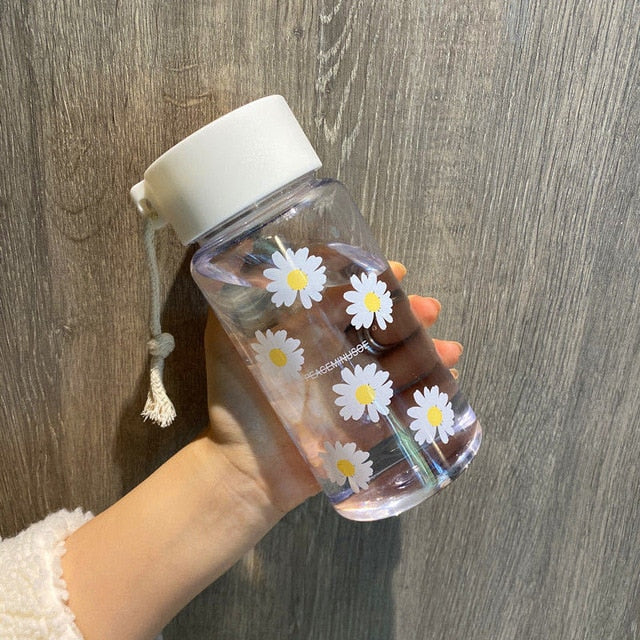 Small Daisy Transparent Plastic Water Bottles