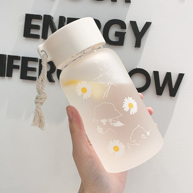 Small Daisy Transparent Plastic Water Bottles