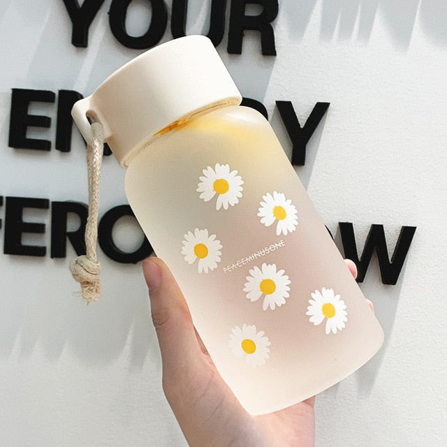 Small Daisy Transparent Plastic Water Bottles