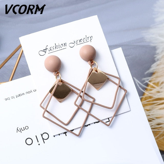New Korean Acrylic Earrings For Women Statement Vintage