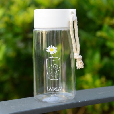 Small Daisy Transparent Plastic Water Bottles