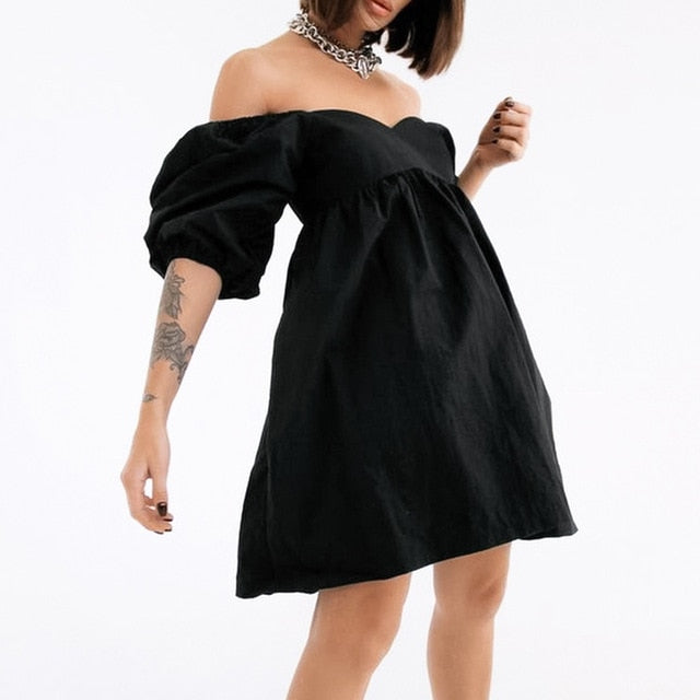 OOTN Square Neck Sexy Summer Mini Dress