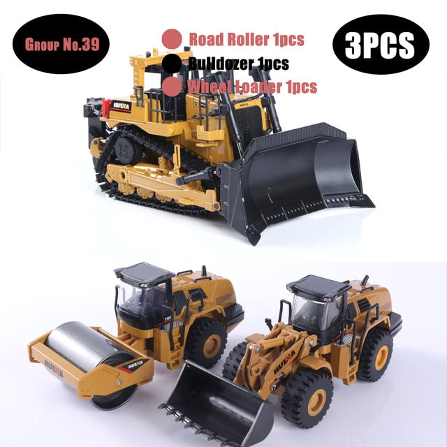 HUINA 1:50 Diecast Model Alloy simulation vehicle Car Die-Cast Dump Truck Bulldozer