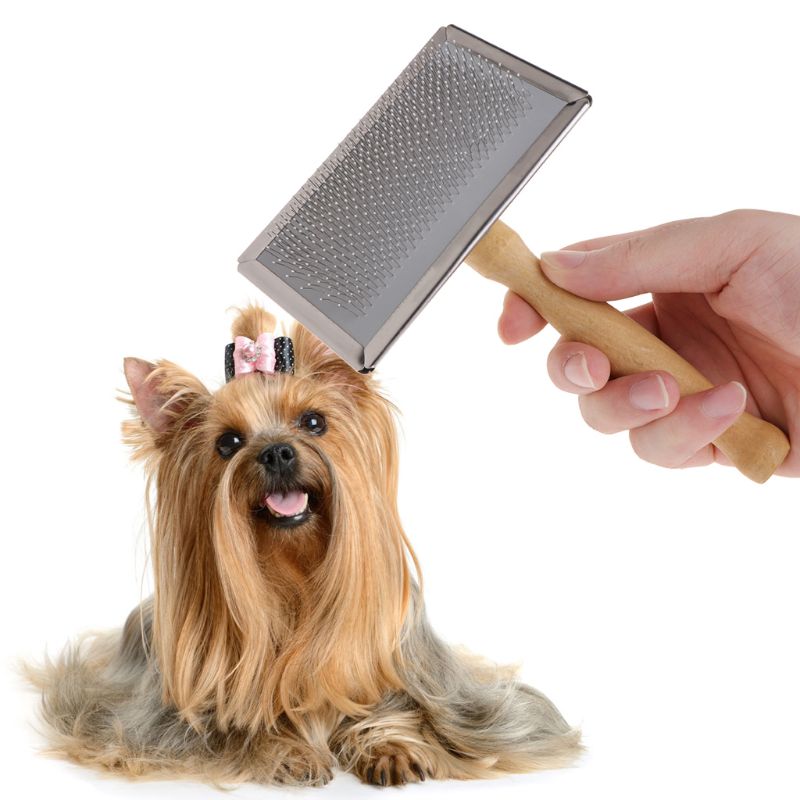Hair Remove Brush Wood Handle Slicker