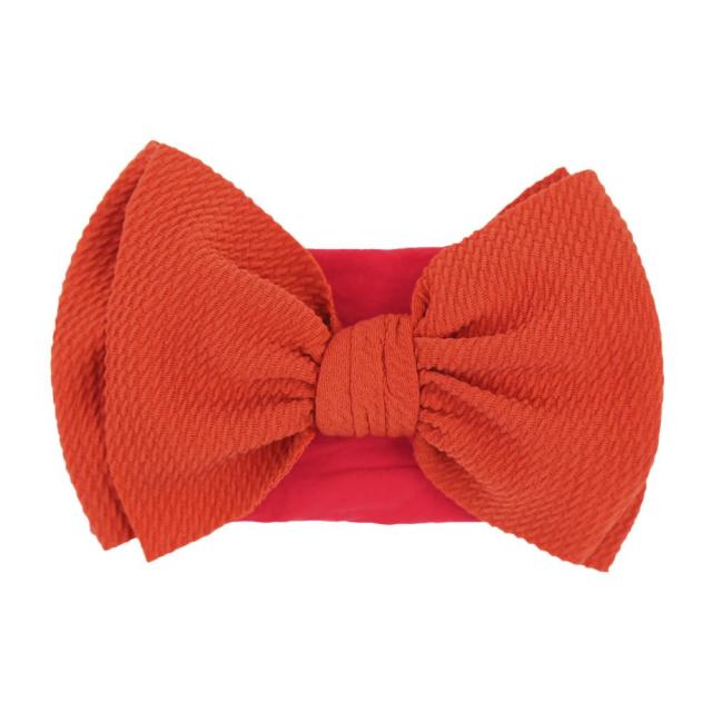 Solid Big Bow Topknot Headband for Baby Girls Elastic