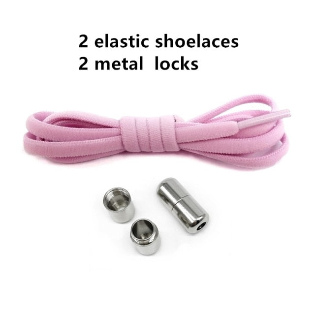 Metal Lock Shoelaces Round Elastic Shoe Laces