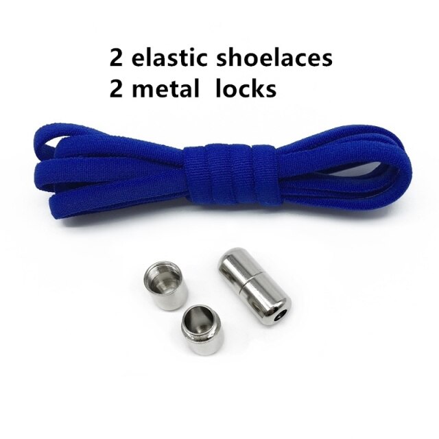 Metal Lock Shoelaces Round Elastic Shoe Laces