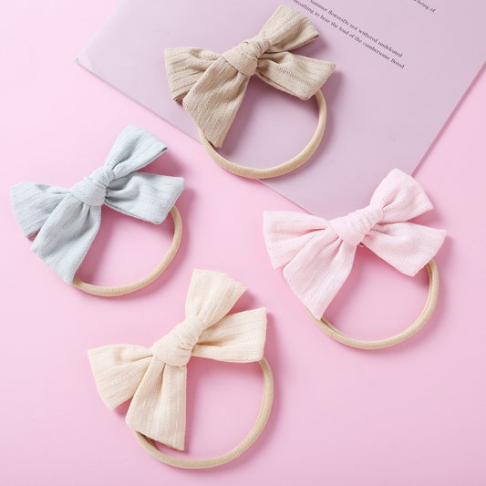 Baby Headband Cotton Linen Girls Bows
