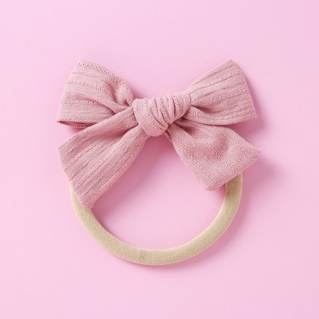 Baby Headband Cotton Linen Girls Bows