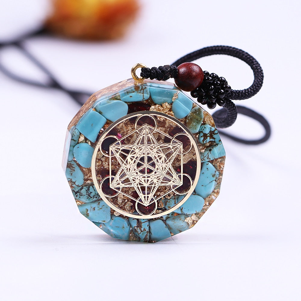 Orgonite Pendant Natural Turquoises