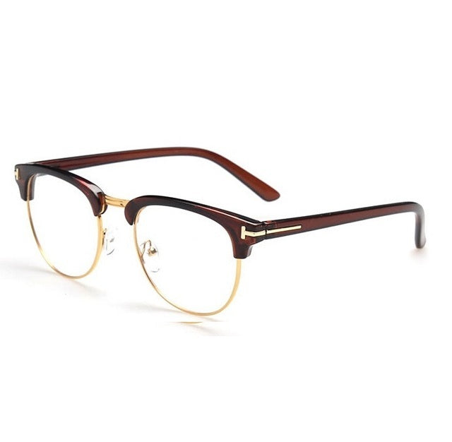Half Metal Women Glasses Frame Eyeglasses