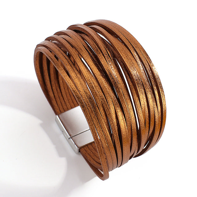 Boho Mint Leather Bracelets