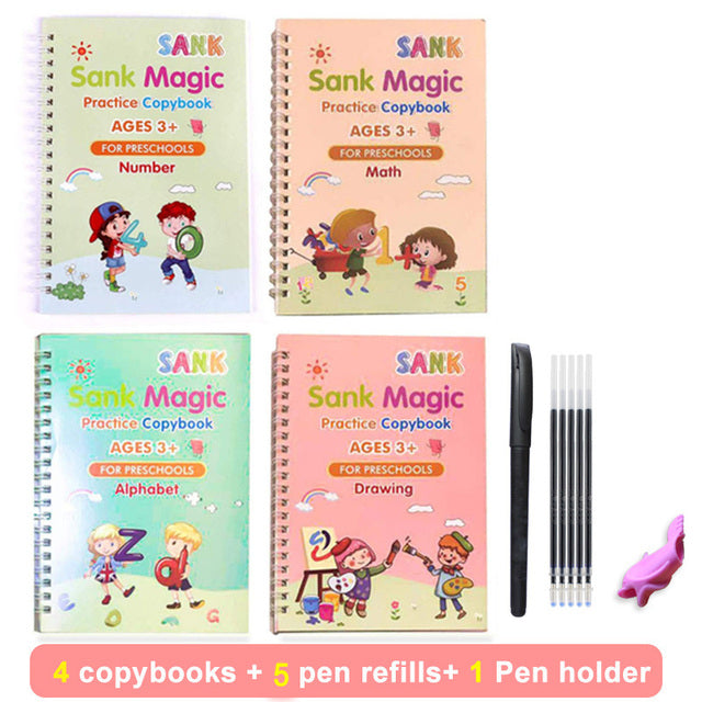 4 Magic Copybooks Children& Toy Writing