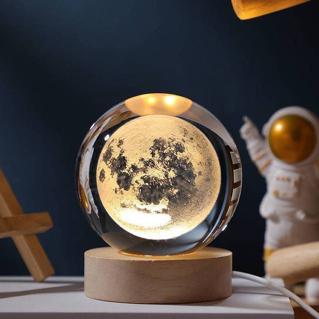 Crystal ball Astronaut Planet Globe 3D Laser