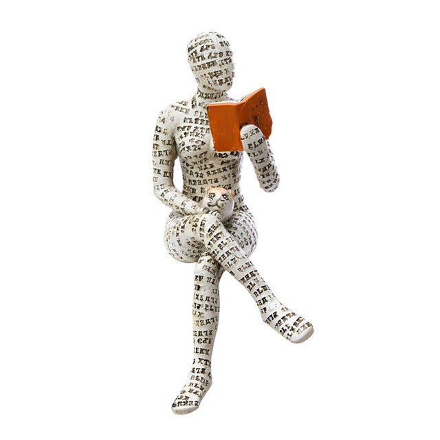 Reading Woman Figurine Home Decoration