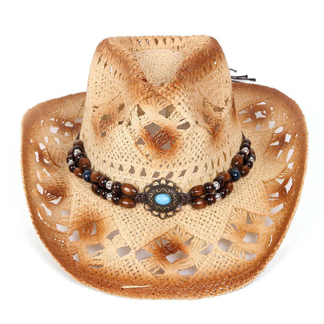 White Western Cowboy Hat Men Kallaite Design