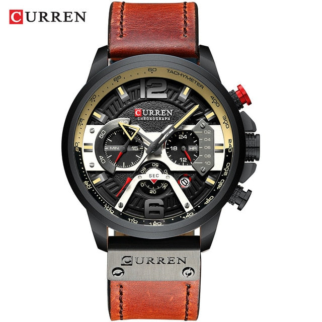 Sport Watches for Men Blue Top Brand Luxury Military Leather Wrist Watch Man Clock