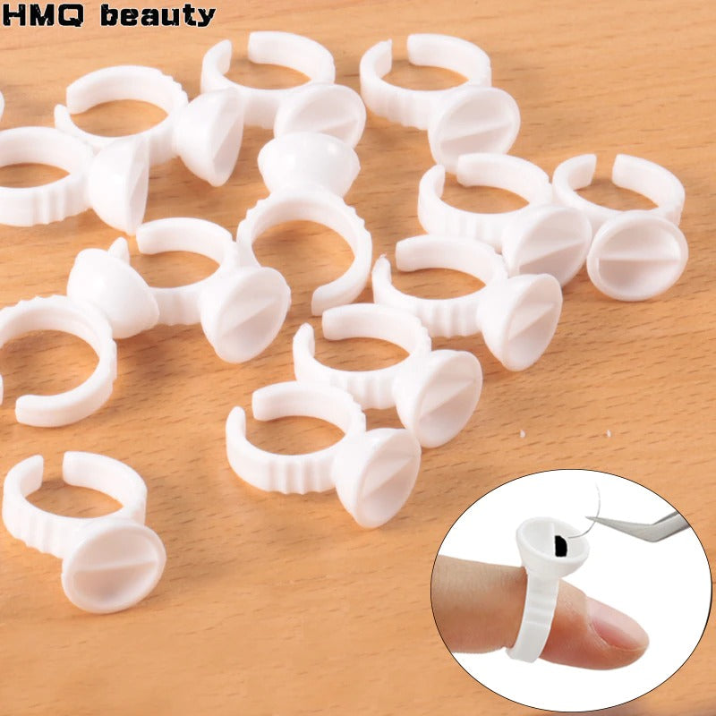 50/100Pcs Disposable Eyelash Extension Glue Rings