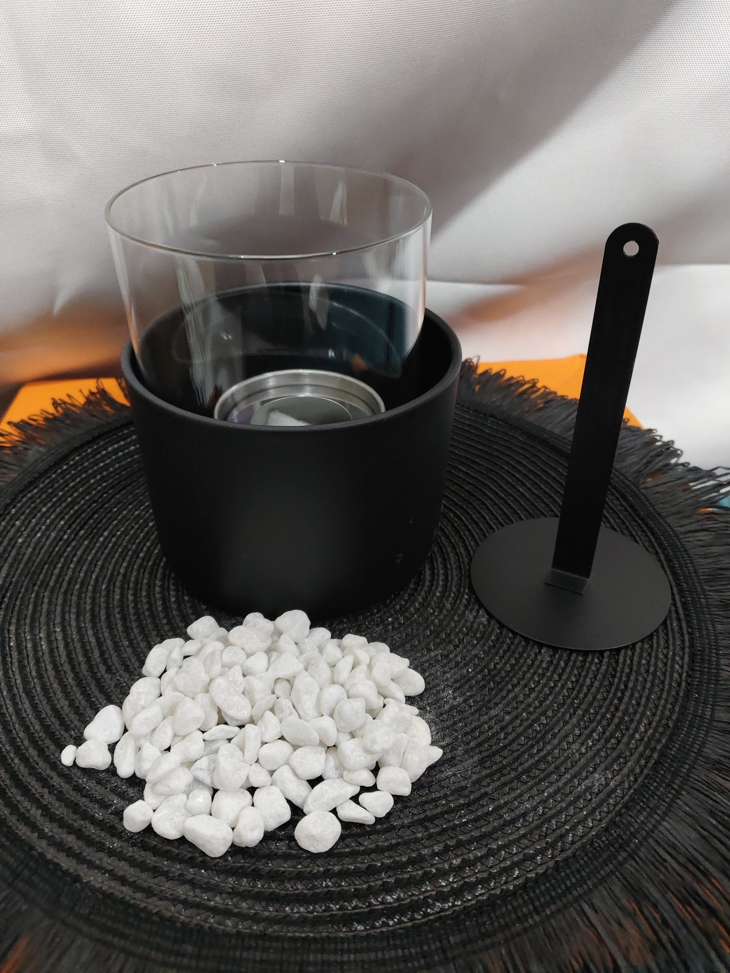 Portable Glass Decorative Alcohol Fireplace Table Lamp