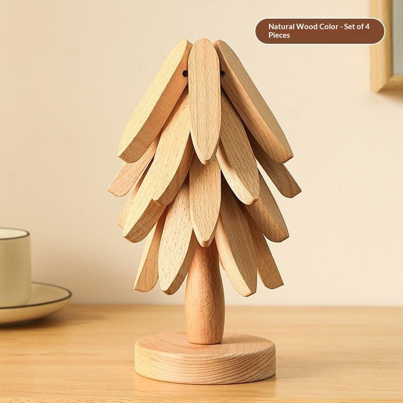 Tree Design Stand Wooden Trivets Decorative Anti Scald